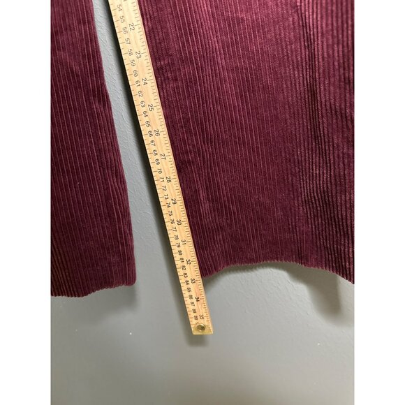 Zara Trafaluc Women's Large Straight Leg Corduroy Pocket Pants Maroon - Picture 5 of 6